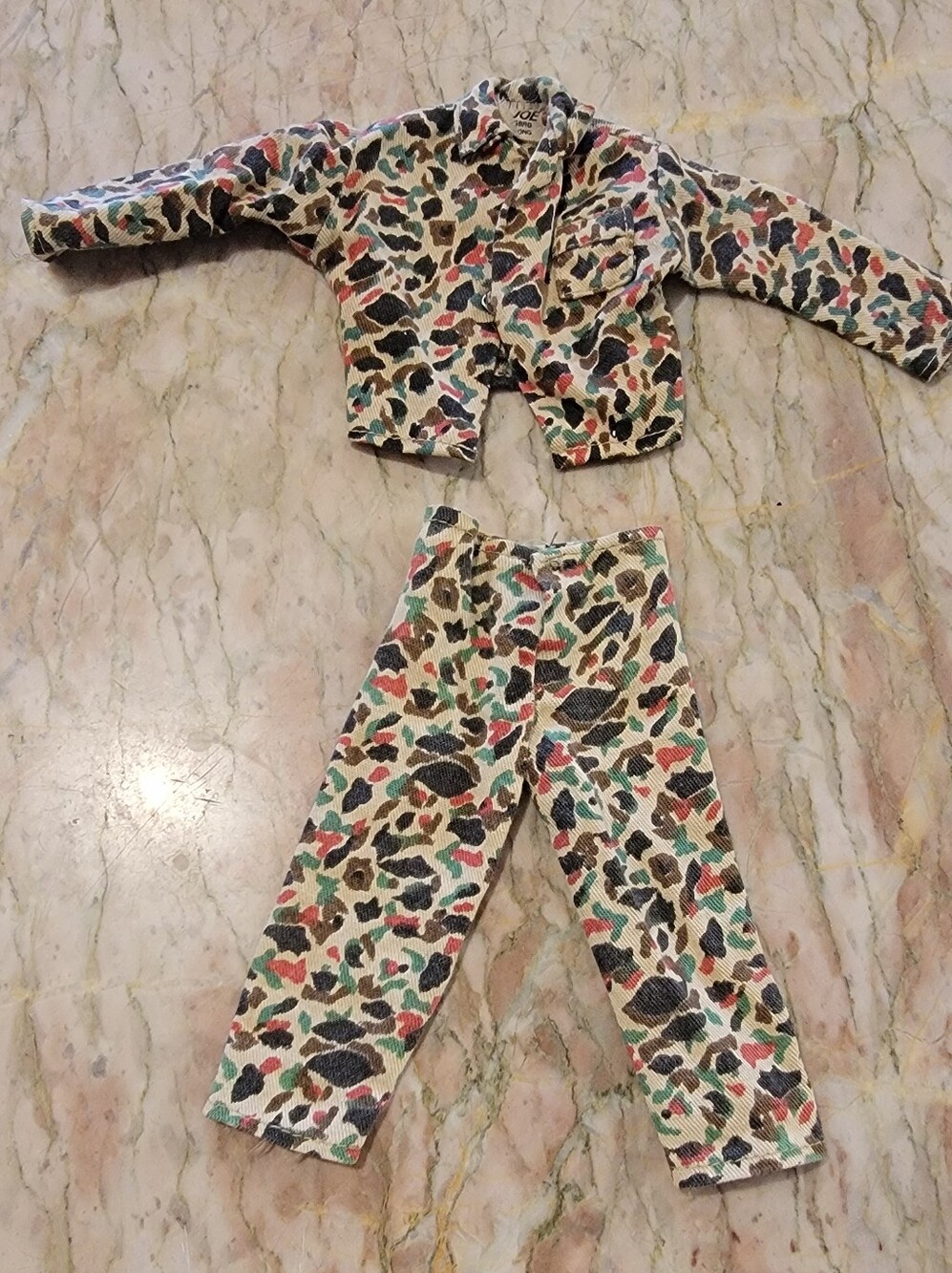 Vintage Hasbro GI Joe Camo Print Pants Top Action Doll Accessories